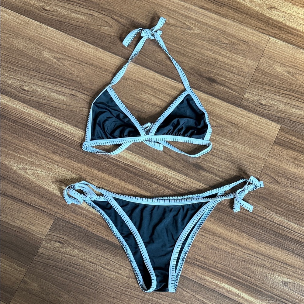 Black and White Bikini Set